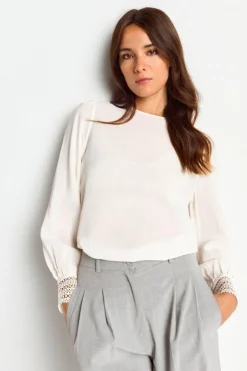 Rich & Royal Bluse Mit Manschetten Aus Spitze<Damen Casual Blusen|Business Blusen