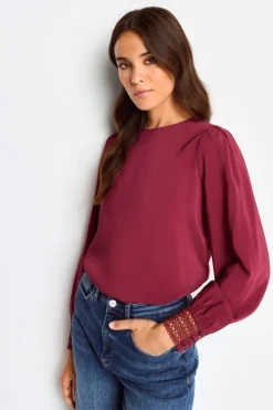 Rich & Royal Bluse Mit Manschetten Aus Spitze<Damen Casual Blusen|Business Blusen