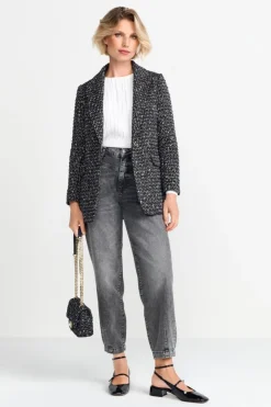 Rich & Royal Bouclé-Blazer Mit Statement-Knopf<Damen Casual Blazer|Bouclé-Jacken