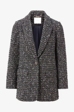 Rich & Royal Bouclé-Blazer Mit Statement-Knopf<Damen Casual Blazer|Bouclé-Jacken