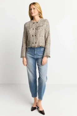 Rich & Royal Bouclé-Jacke Mit Fransen<Damen Übergangsjacken|Bouclé-Jacken