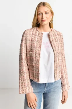 Rich & Royal Bouclé-Jacke Mit Rundhalsausschnitt<Damen Übergangsjacken|Bouclé-Jacken