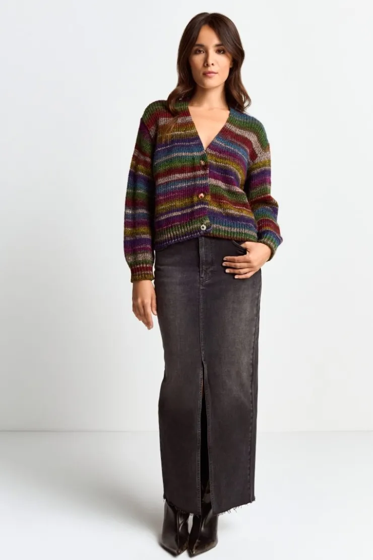 Rich & Royal Cardigan Mit Bunten Kristallknöpfen<Damen Cardigans