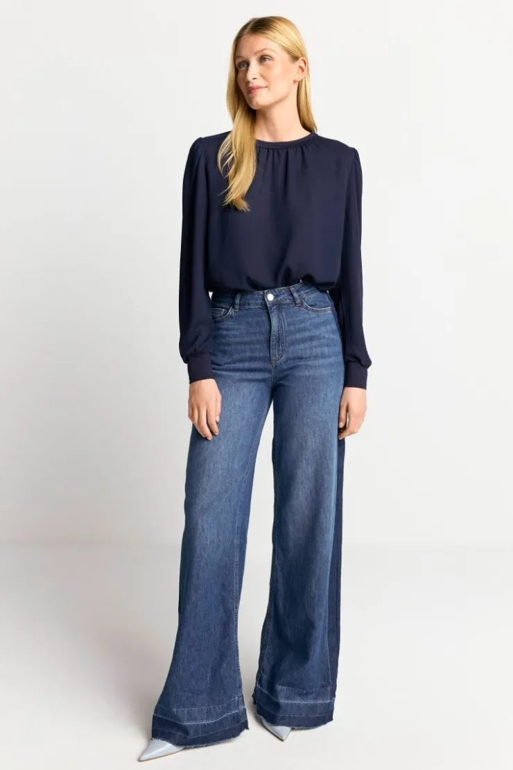 Rich & Royal Chiffonbluse Mit Rundhalsausschnitt<Damen Casual Blusen