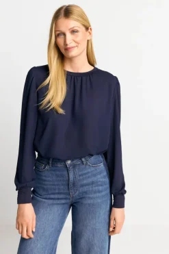 Rich & Royal Chiffonbluse Mit Rundhalsausschnitt<Damen Casual Blusen