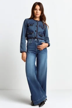 Rich & Royal Denim-Jacke Mit Zierborten<Damen Übergangsjacken|Casual Blazer