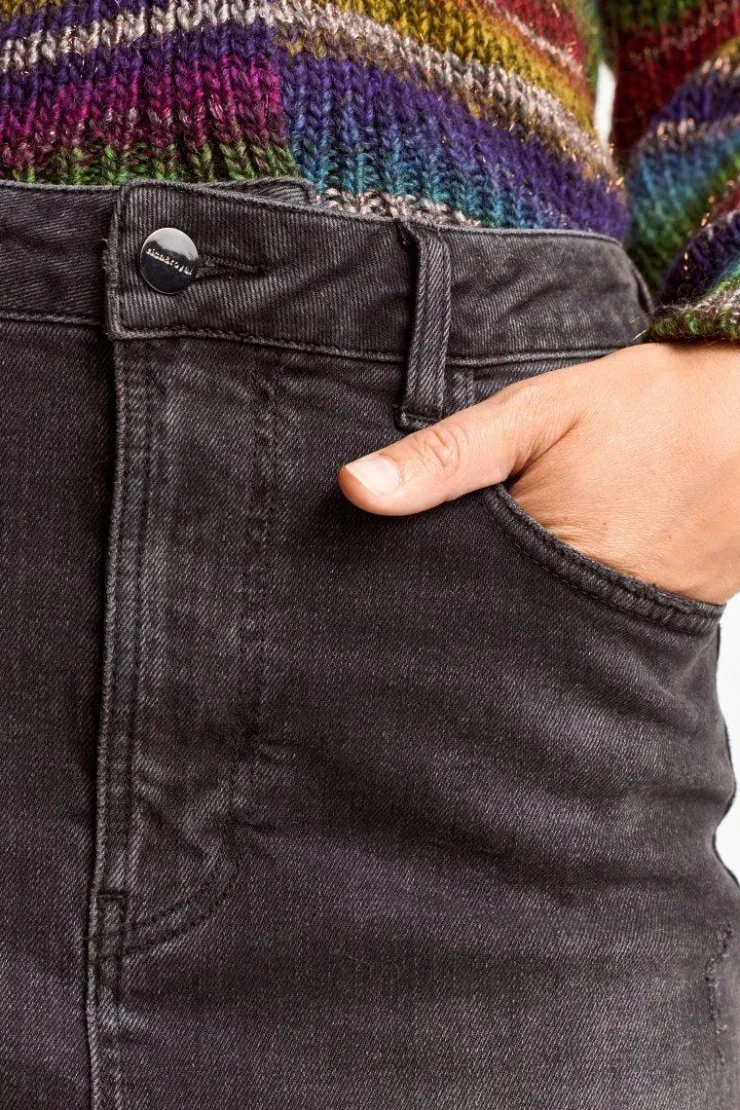 Rich & Royal Denim-Rock Mit Schlitz<Damen Midiröcke