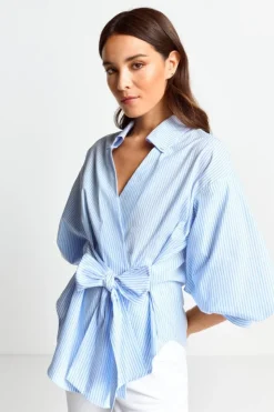 Rich & Royal Gestreifte Wickelbluse<Damen Casual Blusen