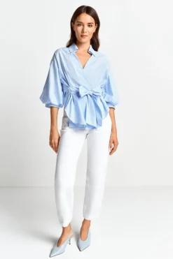 Rich & Royal Gestreifte Wickelbluse<Damen Casual Blusen