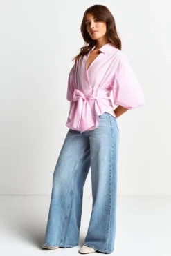 Rich & Royal Gestreifte Wickelbluse<Damen Casual Blusen