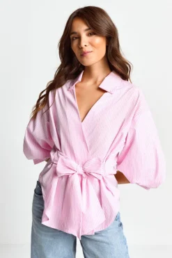 Rich & Royal Gestreifte Wickelbluse<Damen Casual Blusen