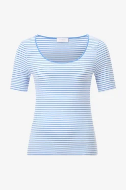 Rich & Royal Gestreiftes T-Shirt In Feiner Rib-Struktur<Damen T-Shirts