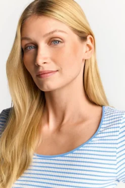 Rich & Royal Gestreiftes T-Shirt In Feiner Rib-Struktur<Damen T-Shirts