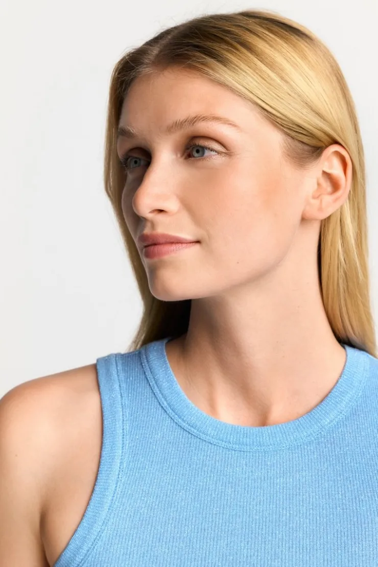 Rich & Royal Hellblaues Rib-Tanktop<Damen Tops