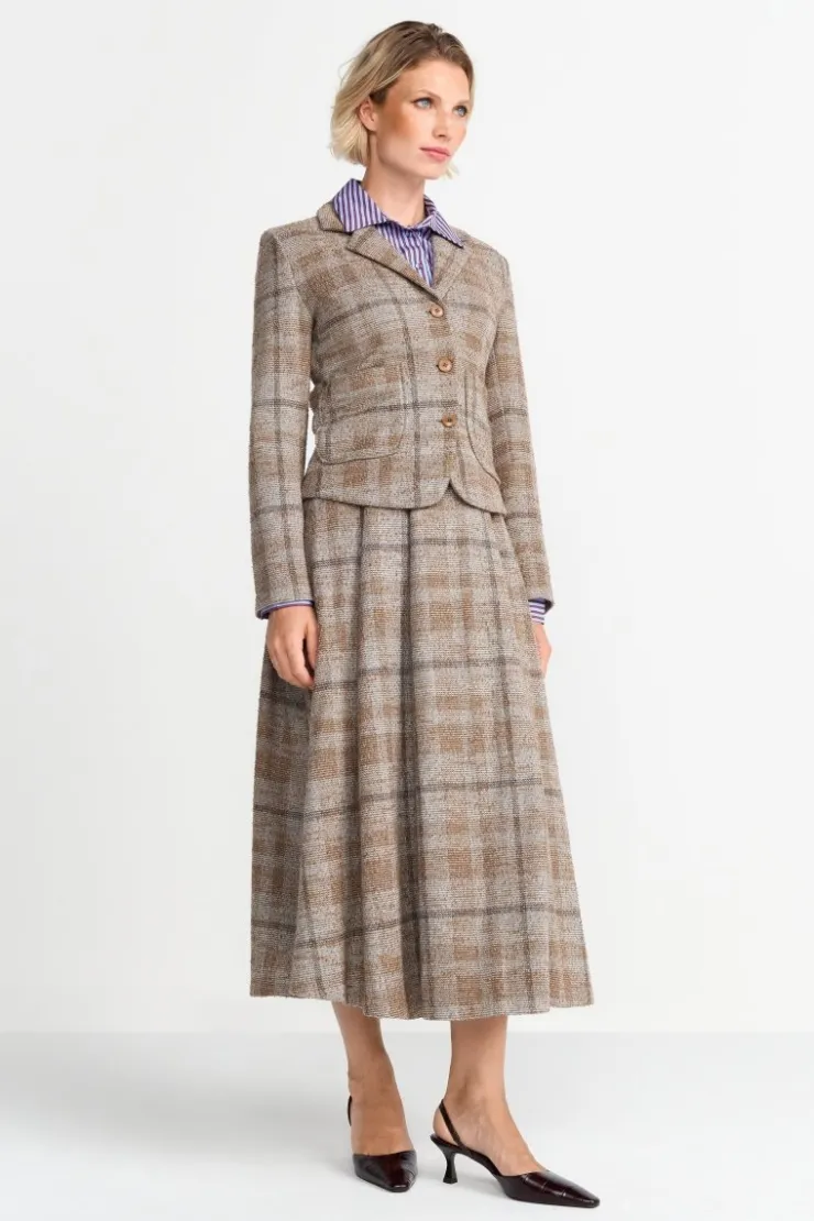 Rich & Royal Karierter High-Waist-Midirock<Damen Midiröcke