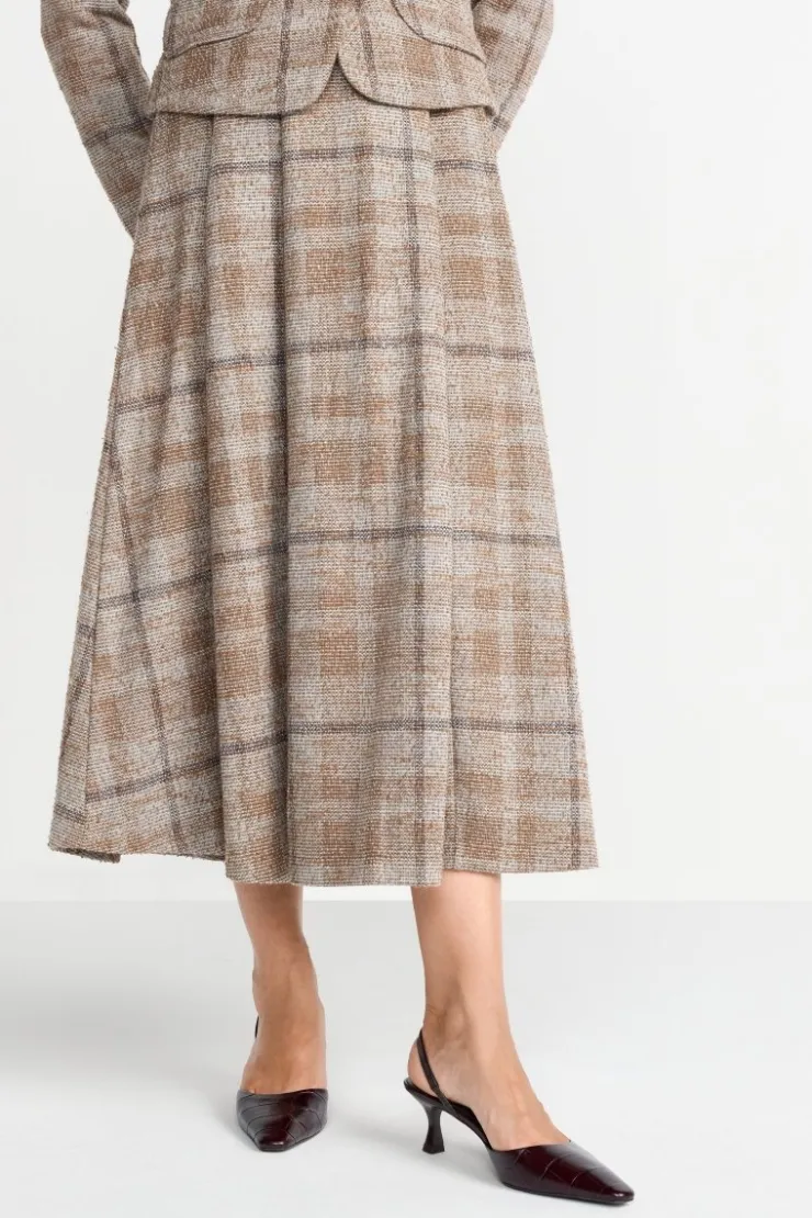 Rich & Royal Karierter High-Waist-Midirock<Damen Midiröcke