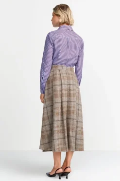 Rich & Royal Karierter High-Waist-Midirock<Damen Midiröcke