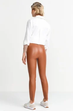 Rich & Royal Knöchellange Kunstleder-Leggings<Damen Schmale Hosen