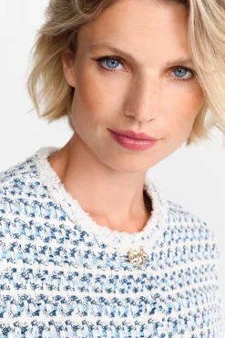 Rich & Royal Kurze Bouclé-Jacke In Blauweiß<Damen Übergangsjacken|Bouclé-Jacken