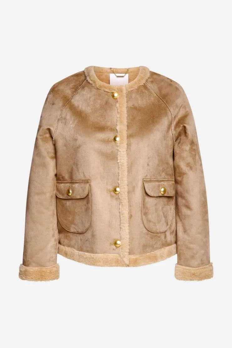 Rich & Royal Kurze Jacke In Wildlederoptik<Damen Felljacken