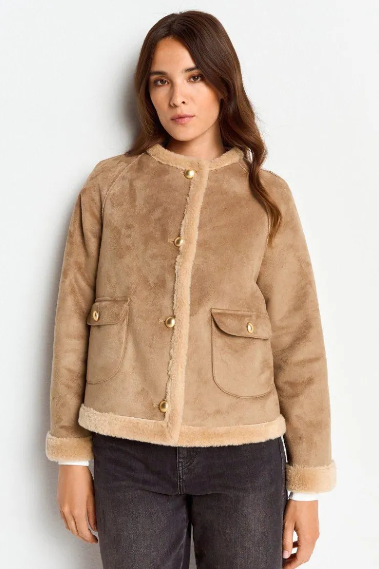Rich & Royal Kurze Jacke In Wildlederoptik<Damen Felljacken