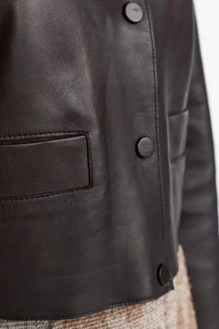 Rich & Royal Kurze Lederjacke Mit Druckknöpfen<Damen Übergangsjacken
