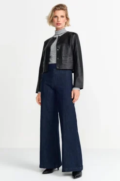 Rich & Royal Kurze Lederjacke Mit Druckknöpfen<Damen Übergangsjacken