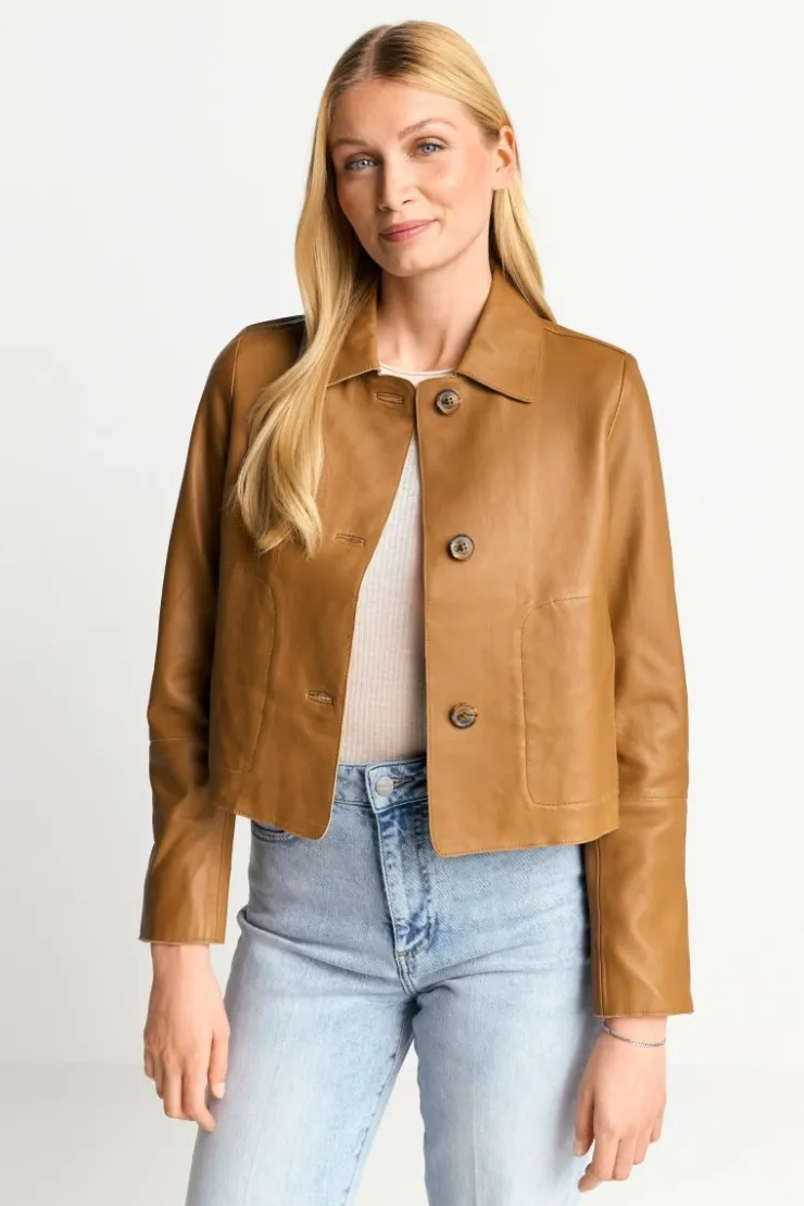Rich & Royal Kurze Lederjacke Mit Kragen<Damen Übergangsjacken