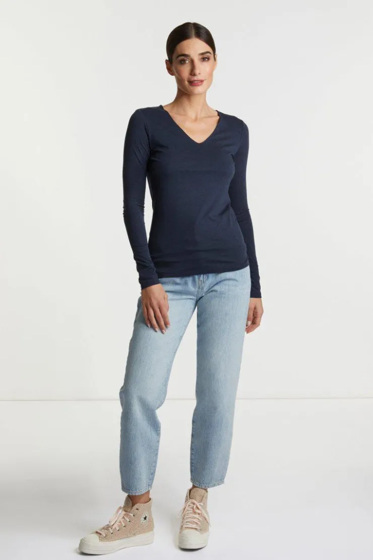Rich & Royal Longsleeve Mit V-Neck<Damen Longsleeves