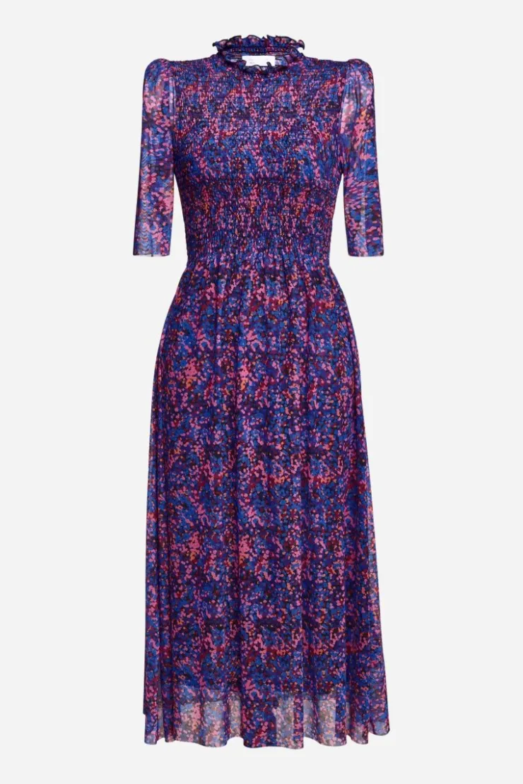 Rich & Royal Meshkleid Mit Rüschenkragen<Damen Midikleider