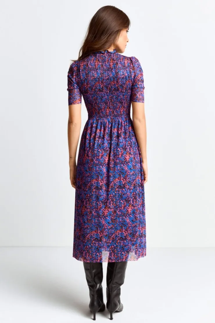 Rich & Royal Meshkleid Mit Rüschenkragen<Damen Midikleider