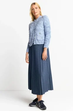 Rich & Royal Plisseerock In Denim-Optik<Damen Plisseeröcke