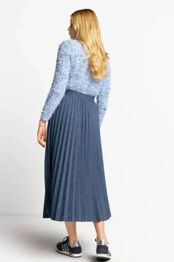 Rich & Royal Plisseerock In Denim-Optik<Damen Plisseeröcke