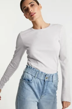 Rich & Royal Rib-Longsleeve Mit Glanzeffekt<Damen Longsleeves