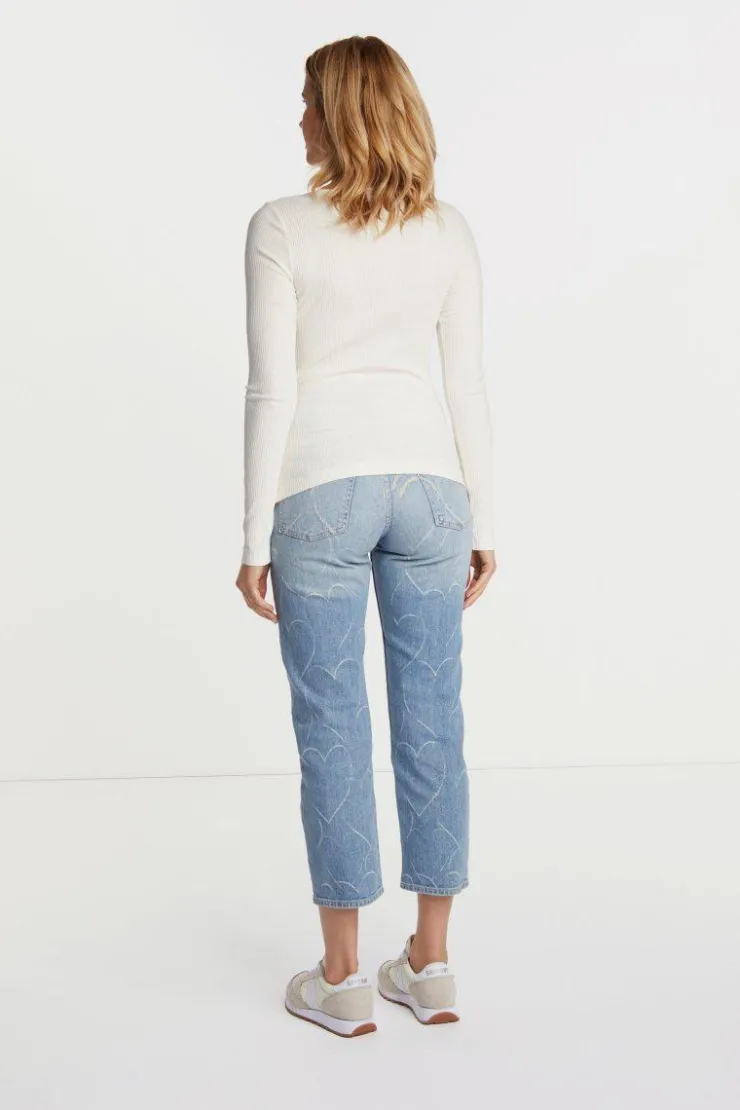 Rich & Royal Rib-Longsleeve Mit Rundhals<Damen Longsleeves