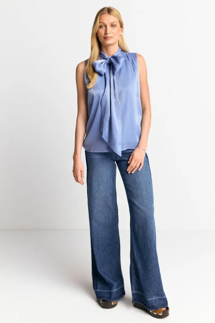 Rich & Royal Ärmellose Schluppenbluse Mit Glanzeffekt<Damen Casual Blusen|Business Blusen