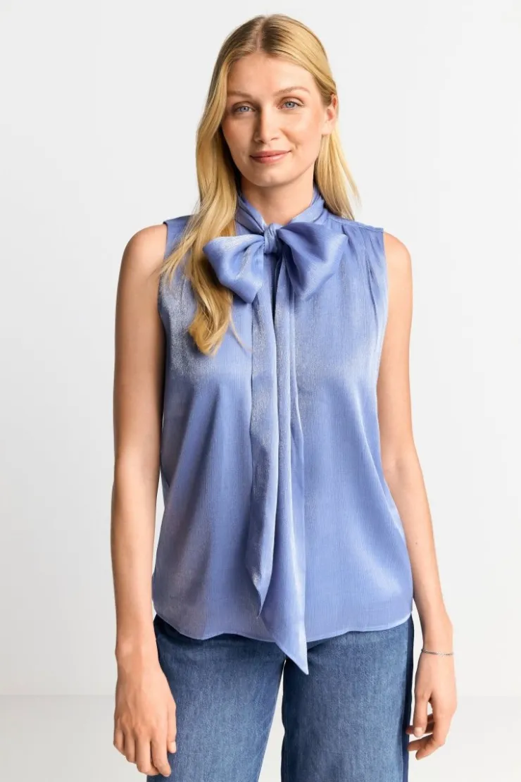 Rich & Royal Ärmellose Schluppenbluse Mit Glanzeffekt<Damen Casual Blusen|Business Blusen