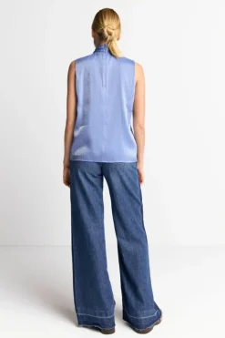 Rich & Royal Ärmellose Schluppenbluse Mit Glanzeffekt<Damen Casual Blusen|Business Blusen