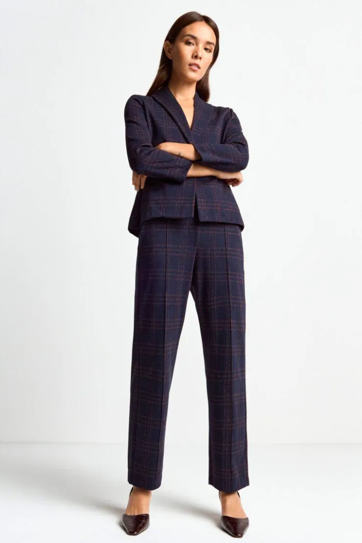 Rich & Royal Stoffhose Mit Karomuster Und Bügelfalte<Damen Schmale Hosen|Business Hosen
