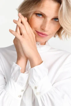 Rich & Royal Weiße Bluse Mit Rüschenkragen<Damen Business Blusen|Casual Blusen