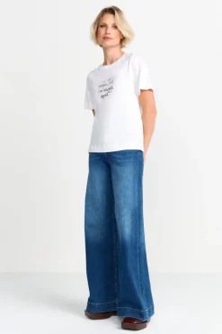 Rich & Royal Weißes Statement-T-Shirt<Damen T-Shirts