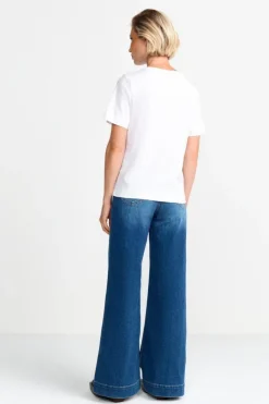 Rich & Royal Weißes Statement-T-Shirt<Damen T-Shirts