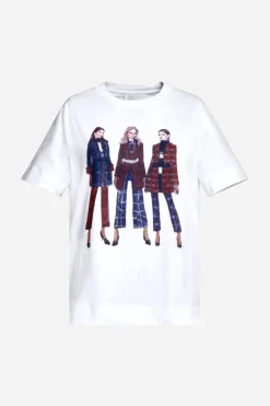 Rich & Royal Weißes T-Shirt Mit Crew-Neck<Damen T-Shirts