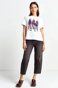 Rich & Royal Weißes T-Shirt Mit Crew-Neck<Damen T-Shirts