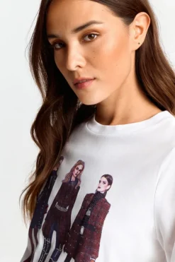 Rich & Royal Weißes T-Shirt Mit Crew-Neck<Damen T-Shirts