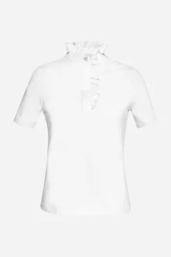 Rich & Royal Weißes T-Shirt Mit Frill-Kragen<Damen T-Shirts
