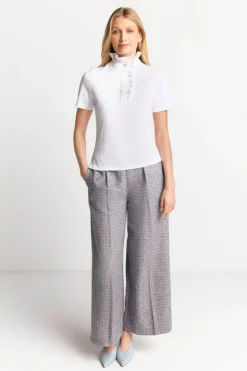Rich & Royal Weißes T-Shirt Mit Frill-Kragen<Damen T-Shirts