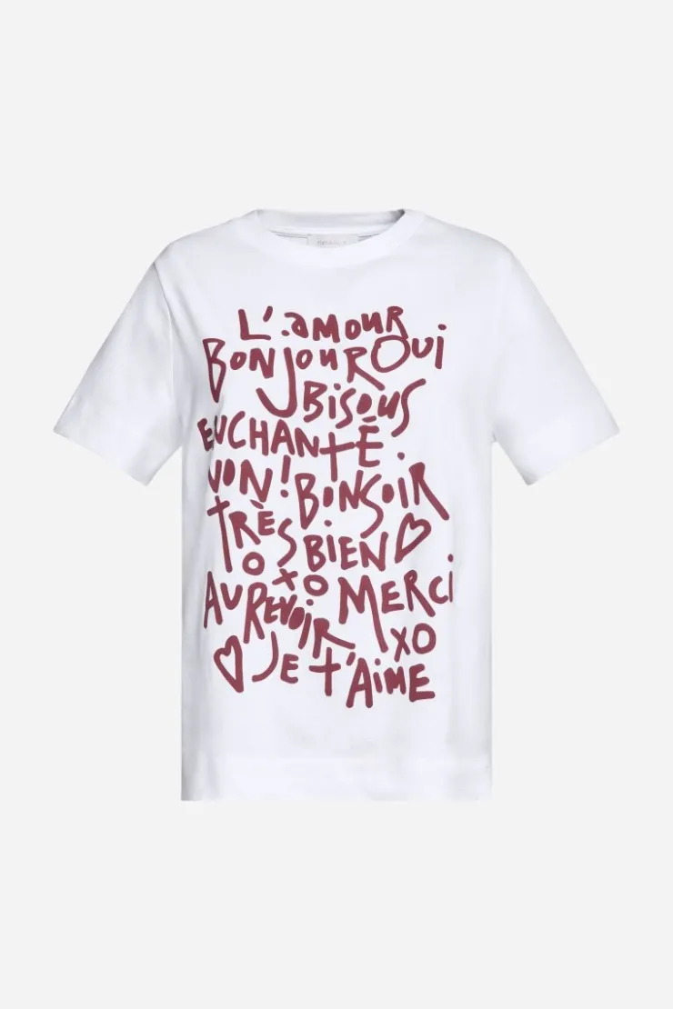 Rich & Royal Weißes T-Shirt Mit Statement-Print<Damen T-Shirts