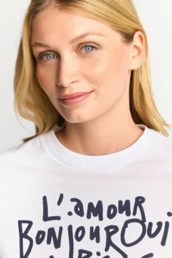 Rich & Royal Weißes T-Shirt Mit Statement-Print<Damen T-Shirts