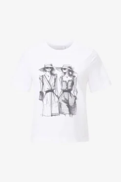 Rich & Royal Weißes T-Shirt Mit Statement-Print<Damen T-Shirts
